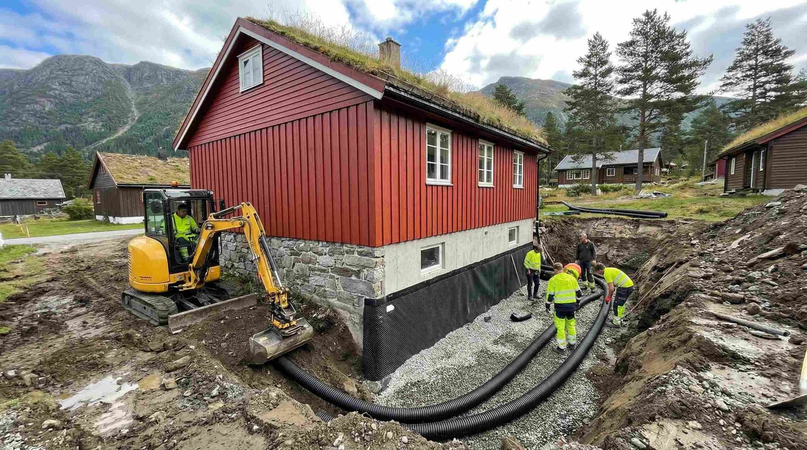 Profesjonell drenering av hus